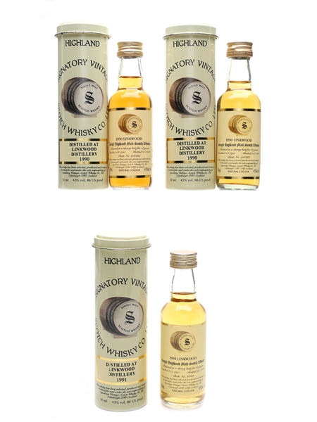 Linkwood 1990 & 1991 13 Year Old - Signatory Vintage 3 x 5cl / 43%