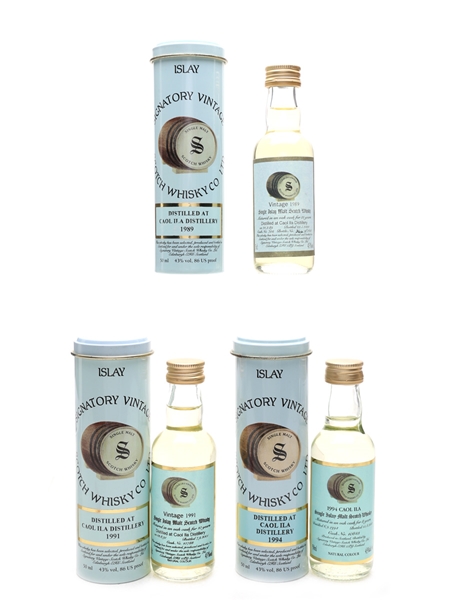 Caol Ila 1989, 1991 & 1994 8, 10 & 11 Year Old - Signatory Vintage 3 x 5cl / 43%