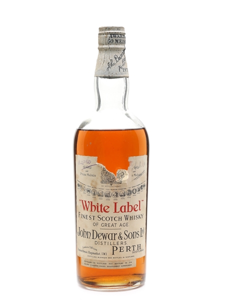 Dewar's White Label Spring Cap Bottled 1940s 75cl