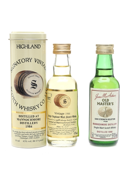 Mannochmore 1984 & 1990 Signatory Vintage & James McArthur's 2 x 5cl