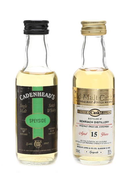 Benriach 10 & 15 Year Old Cadenhead's & Douglas Laing 2 x 5cl