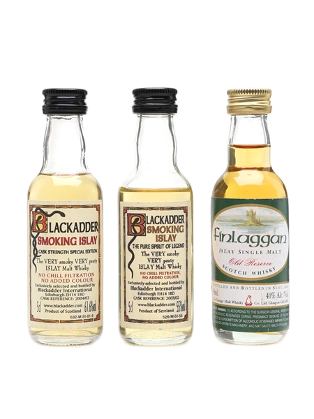 Assorted Islay Single Malt Scotch Whisky Blackadder & Finlaggan 3 x 5cl