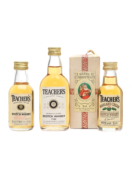 Teacher's Highland Cream Bottled 1970s & 1980s 3 x 5cl / 40%