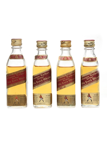 Johnnie Walker Red Label Bottled 1970s & 1980s 4 x 4.7cl-5cl / 40%