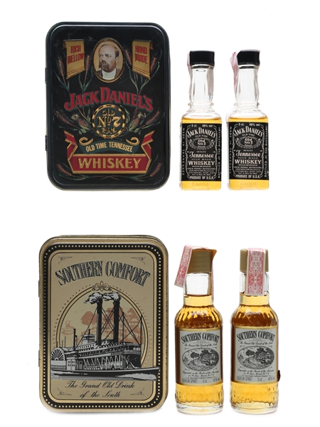 Jack Daniel's & Southern Comfort Gift Tins 4 x 5cl