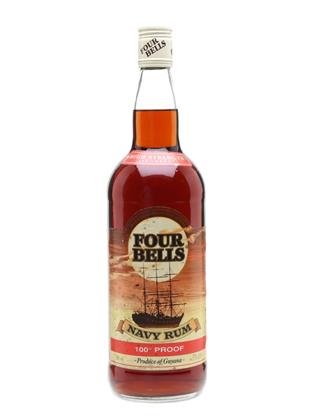 Four Bells 100 Proof Navy Rum Bottled 1990s - Whyte & Mackay 100cl / 57%