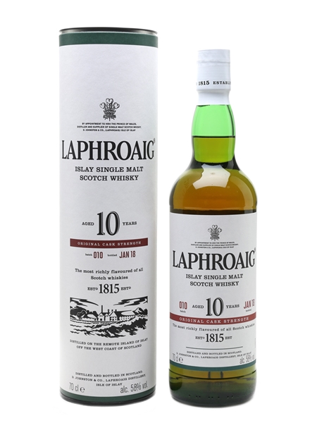 Laphroaig 10 Year Old Cask Strength Bottled 2018 - Batch 010 70cl / 58%