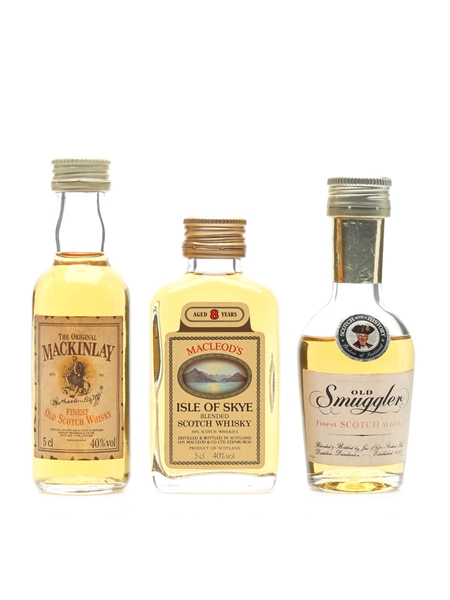 Macleod's, Old Smuggler & The Original Mackinlay  3 x 5cl