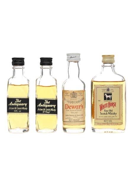 Antiquary, Dewar's & White Horse  4 x 5cl