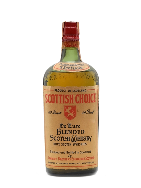 Scottish Choice De Luxe Bottled 1940s 75cl