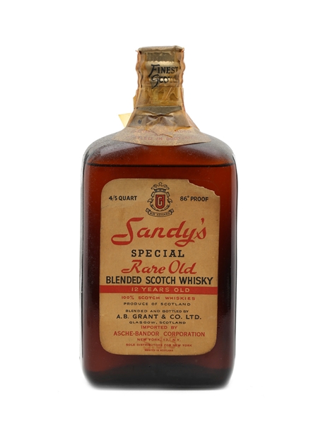 Sandy's Special Rare Old 12 Years Old Bottled 1940s 75cl