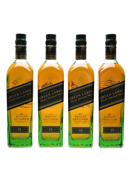 Johnnie Walker Green Label 15 Year Old -  Taiwan Wonders Jade Mountain Edition 4 x 70cl / 43%