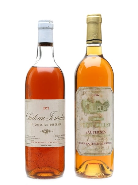 Chateaux Petit Hallet 1996 & Jourdan 1975 Sauternes & Premiere Cotes De Bordeaux 72-75cl