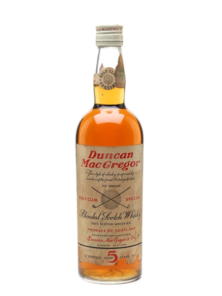 Duncan MacGregor Golf Club Special 5 Year Old Bottled 1960s 75cl / 43%