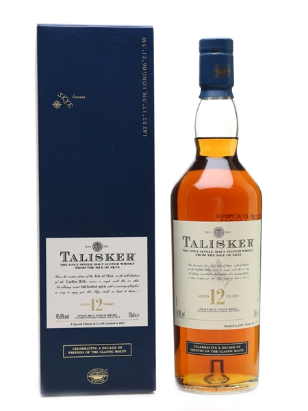 Talisker 12 Year Old Bottled 2007 - Friends Of The Classic Malts 70cl / 45.8%