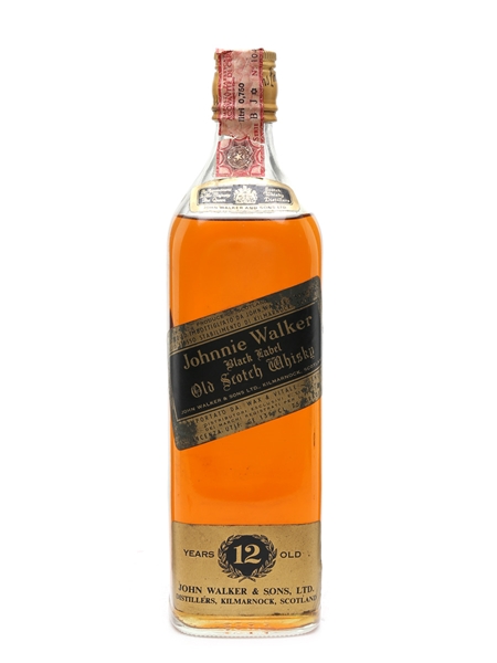 Johnnie Walker Black Label 12 Year Old Bottled 1980s - Wax & Vitale 75cl / 40%