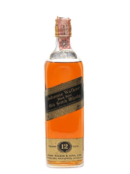 Johnnie Walker Black Label 12 Year Old Bottled 1980s - Wax & Vitale 75cl / 40%