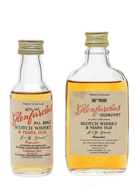 Glenfarclas 8 Year Old Bottled 1970s & 1980s 2 x 5cl / 40%