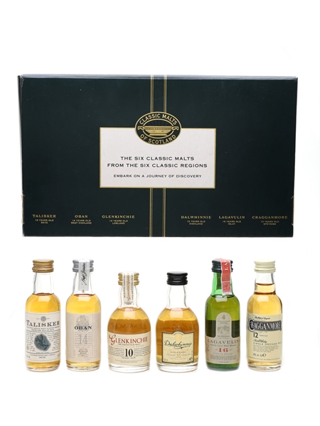 Classic Malts Of Scotland Miniatures Set Talisker, Oban, Glenkinchie, Dalwhinnie, Lagavulin, Cragganmore 6 x 5cl