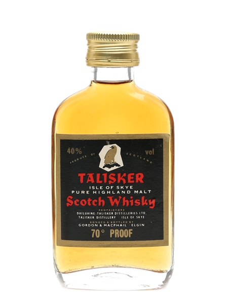 Talisker 70 Proof Gordon & MacPhail Bottled 1970s - Black Label Gold Eagle 5cl / 40%