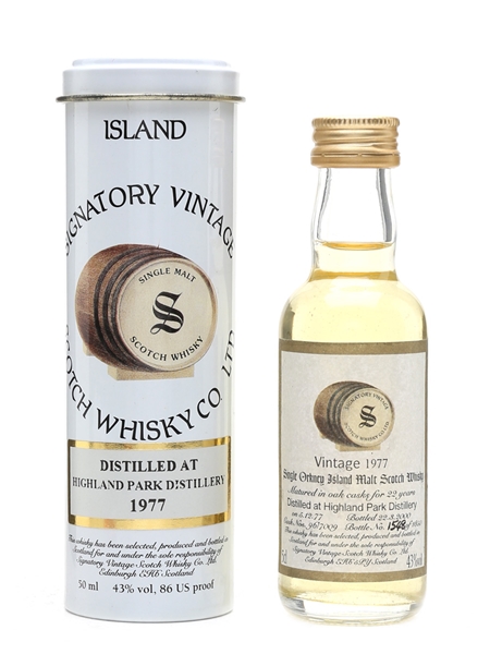 Highland Park 1977 22 Year Old - Signatory Vintage 5cl / 43%