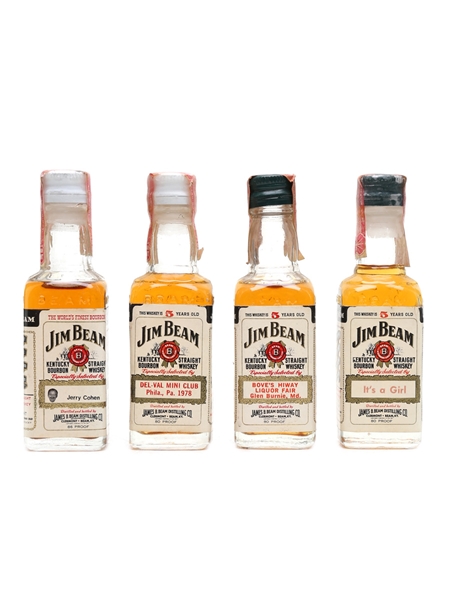 Jim Beam 5 Year Old & No Age Bottled 1977-1985 4 x 4.7cl