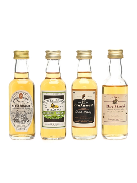 Glenlivet, Glen Grant, Linkwood & Mortlach 15 Year Old Gordon & MacPhail 4 x 5cl / 40%