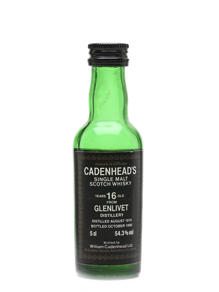 Glenlivet 1974 16 Year Old - Cadenhead's 5cl / 54.3%