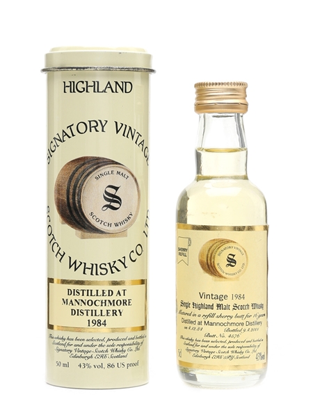 Mannochmore 1984 16 Year Old Bottled 2001 - Signatory Vintage 5cl / 43%