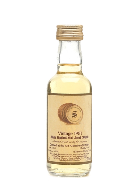 Allt A Bhainne 1981 12 Year Old Bottled 1994 - Signatory Vintage 5cl / 57.1%