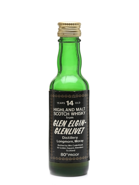 Glen Elgin Glenlivet 14 Year Old Bottled 1970s - Cadenhead's 5cl / 46%