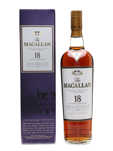 Macallan 1991 And Earlier 18 Year Old 70cl / 43%