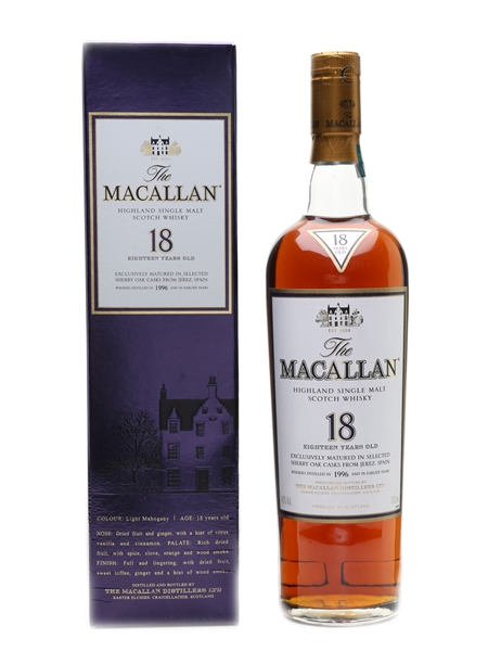 Macallan 18 Year Old 1996 and Earlier 70cl / 43%