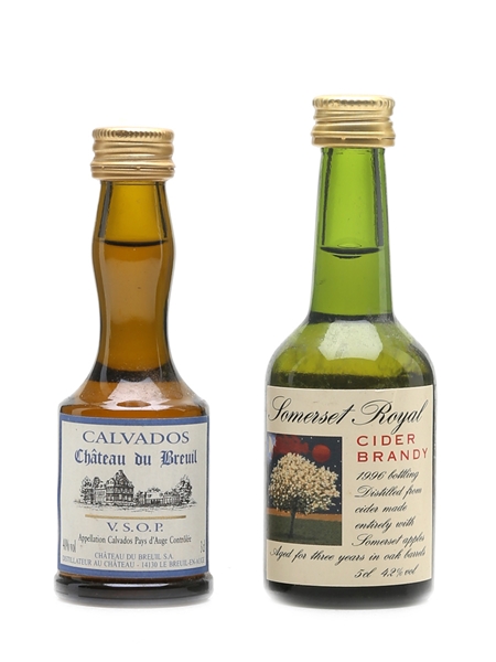 Chateau Du Breuil VSOP & Somerset Royal Calvados & Cider Brandy 2 x 2cl-5cl