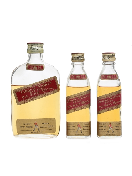 Johnnie Walker Red Label Bottled 1970s 3 x 5cl-10 / 40%