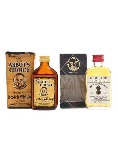 Abbot's Choice & Highland Fusilier Bottled 1970s 2 x 5cl / 40%