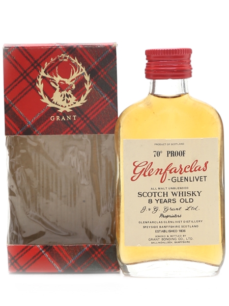 Glenfarclas Glenlivet 8 Year Old Bottled 1970s - Grant Bonding Co. 5cl / 40%