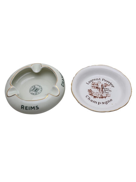 Laurent Perrier & Tattinger Branded Ashtrays 2 x 15cm