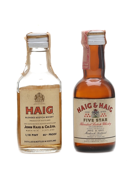 Haig Five Star Bottled 1970s 2 x 4.7cl