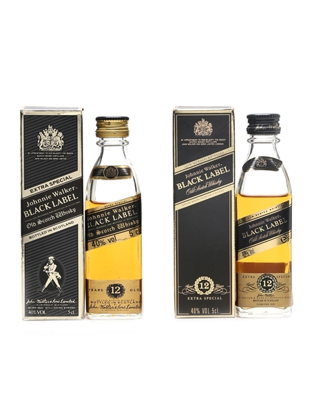 Johnnie Walker Black Label Bottled 1980s 2 x 5cl / 40%