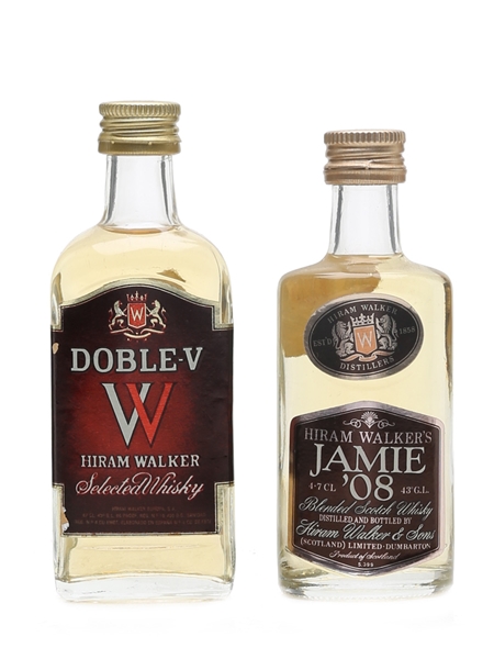 Hiram Walker Double V & Jamie 08 Bottled 1980s 2 x 4.7cl / 43%