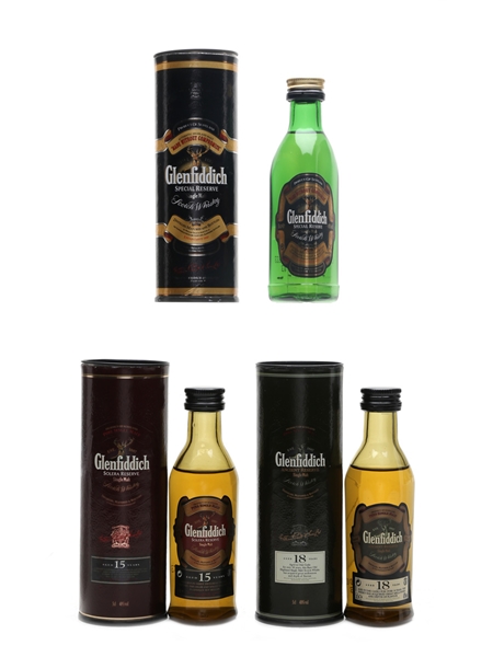 Glenfiddich The Reserve Collection Special Reserve, 15 & 18 Year Old Set 3 x 5cl / 40%