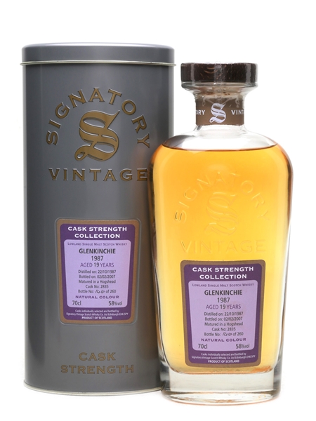 Glenkinchie 1987 19 Year Old Bottled 2007 - Signatory Vintage 70cl / 58%