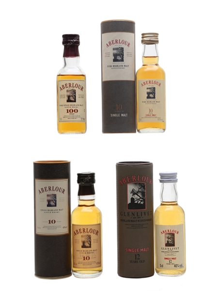 Aberlour 10 Year Old, 12 Year Old & 100 Proof 4 x 5cl