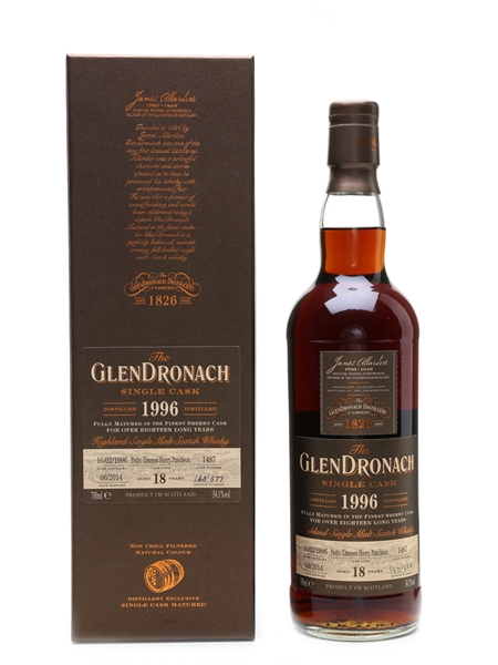 Glendronach 1996 Pedro Ximenez Sherry Puncheon 18 Year Old 70cl / 54.1%