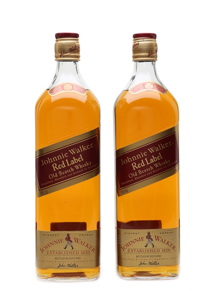 Johnnie Walker Red Label Bottled 1990s 2 x 100cl / 43%