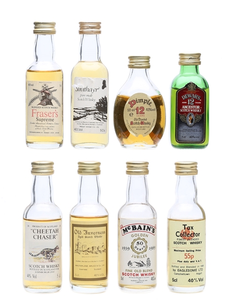 Assorted Blended Scotch Whisky 8 x Miniature 