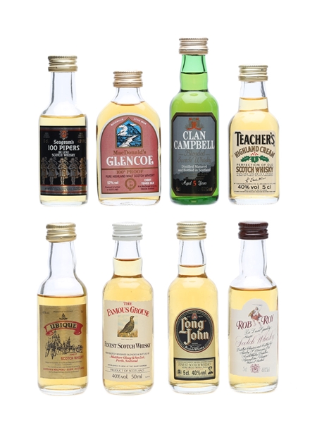 Assorted Blended Scotch Whisky 8 x Miniature 