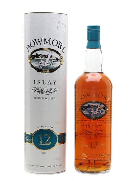 Bowmore 12 Year Old Bottled 1990s Screen Printed Label 100cl / 43%