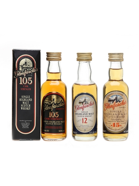 Glenfarclas 12, 15 Year Old & 105  3 x 5cl